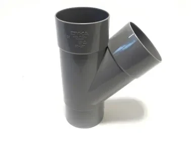 Aanbieding PVC y-stuk 45 graden 2x lijmmof 1x verjongd spie 80mm