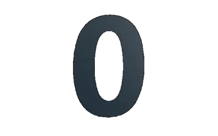 Zwart RVS huisnummer 0 - 15 cmZwart Premium