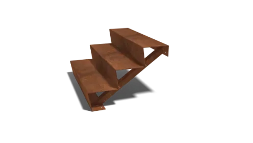 Voordeelprijs Cortenstaal trap New York 3-trede (breedte 100 cm)