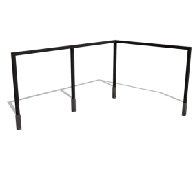 Voordeelprijs Gepoedercoat staal pergola hoekopstelling 600 x 412 cm inclusief betonpoer Zwart