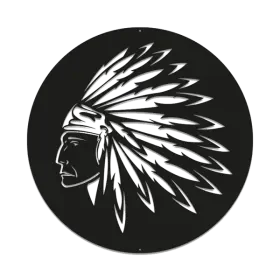 Uitverkoop Metalen wanddecoratie Indian-Large Zwart