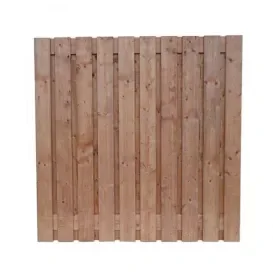 Tuinscherm 23 planken rood geïmpregneerd hout 180x180cm (bxh) Lage Kosten