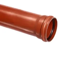 Uitverkoop PVC afvoerbuis lengte 5 meter SN8 incl manchet 250mm bruin