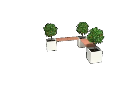 Veilige Betaling Gepoedercoat staal plantenbak met bankje Vegas Miami hoekopstelling met bodemplaat Wit