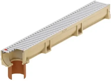 Aco Euroline-Goot Verzinkt Rooster 1m+Onderuitgang 110mm Lage Prijs