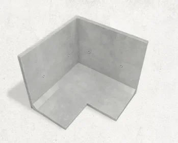 Bestel Nu Keerwand Vaste Hoekstuk 90° Hoogte 175 - Lengte 2x125 - Voet 115 cm Grijs